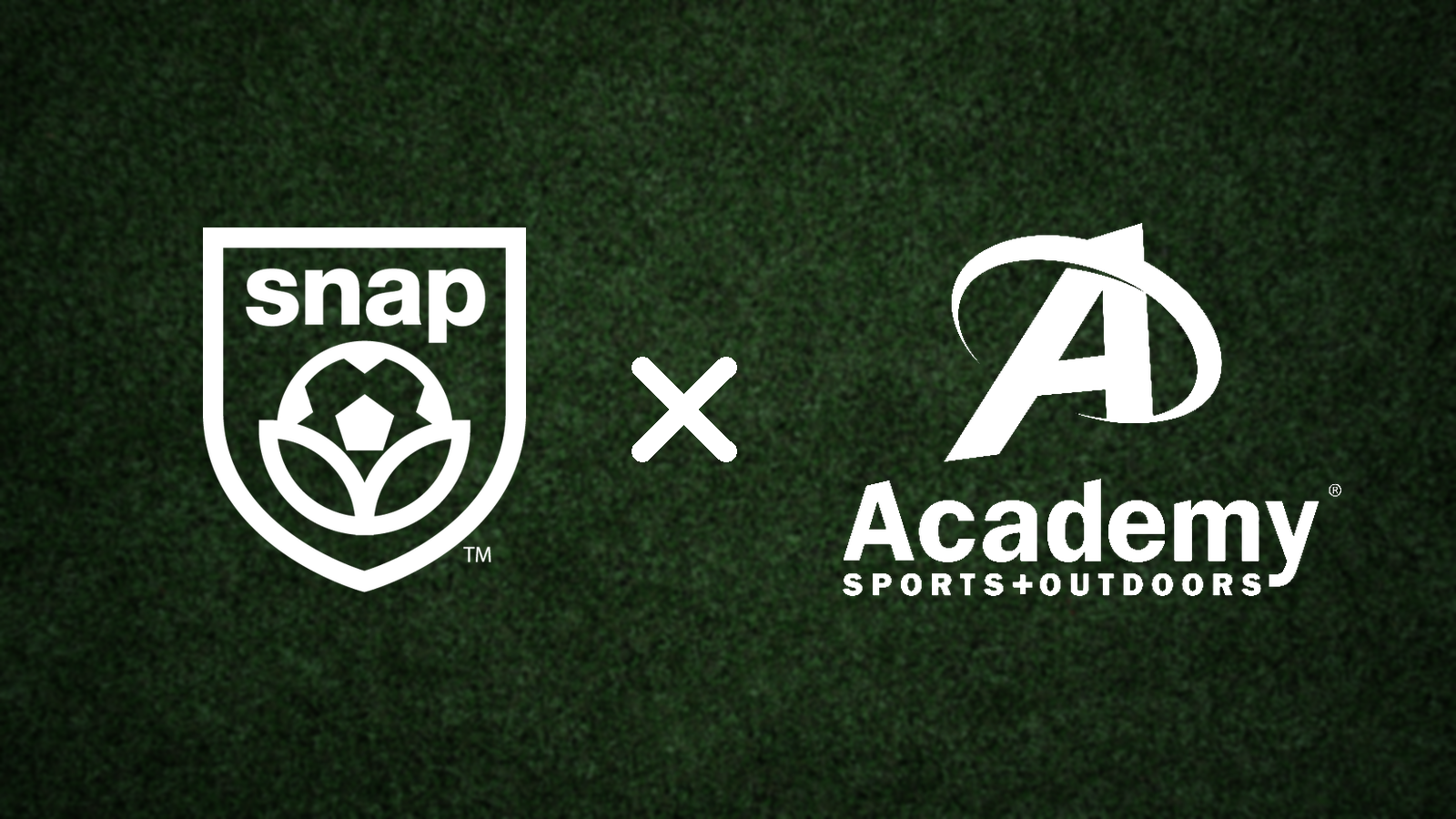 Snap Soccer and Academy Sports + Outdoors logos over a soccer pitch